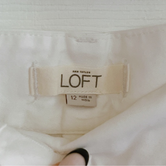 Ann Taylor Loft 12 white bermuda shorts 100% cotton - Picture 6 of 13